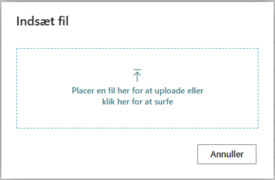 indsæt fil i Business Central