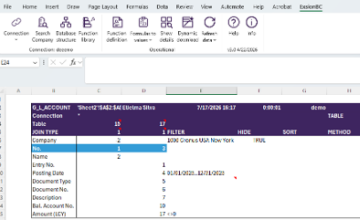 Exsion 365 reporting screenshot 01